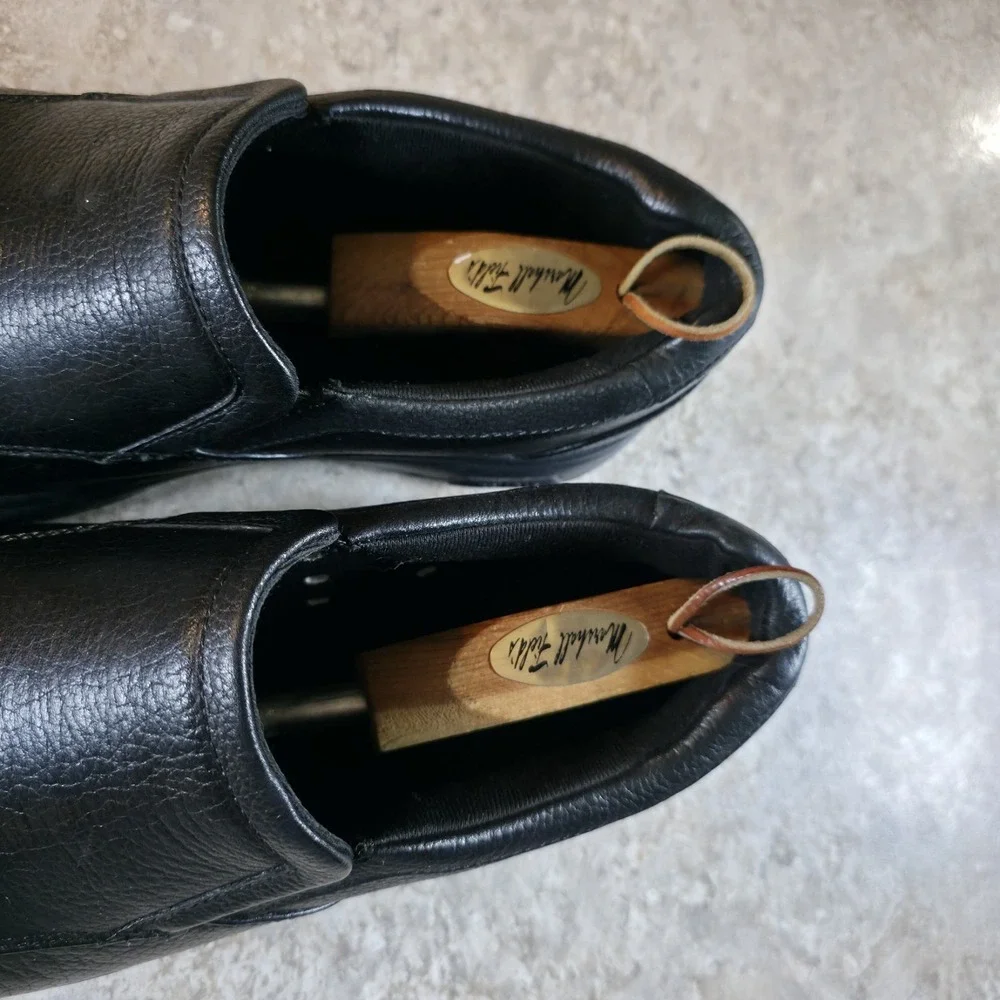 Mens Size 11.5 6E Dunham Battery Park Slip On Loafer Black Leather Comfort Shoes